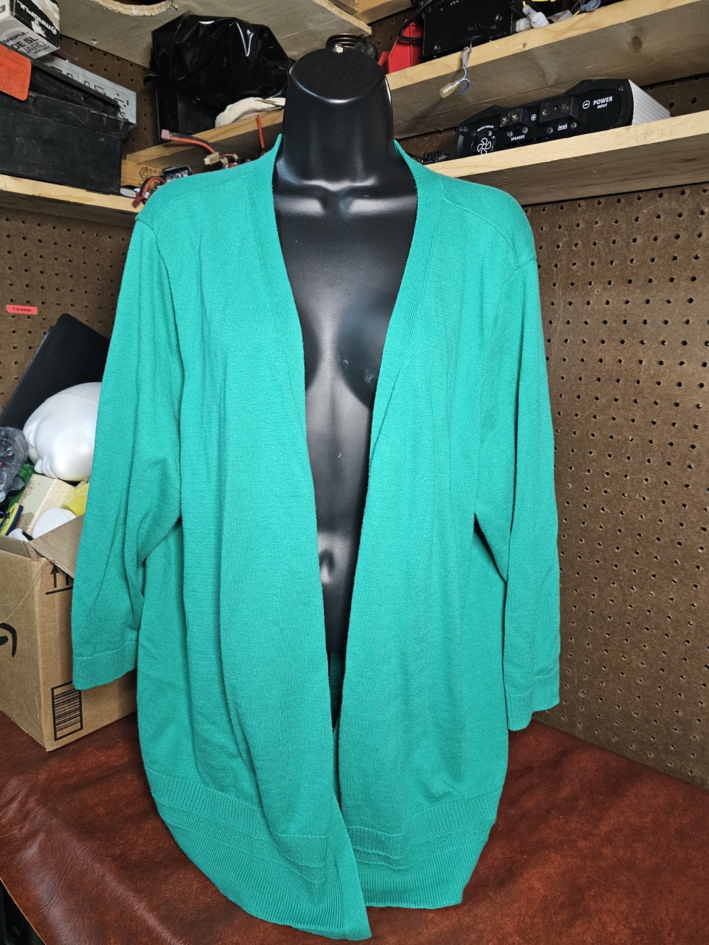 Denim & Co Women’s Green/Turquoise Cardigan 2x